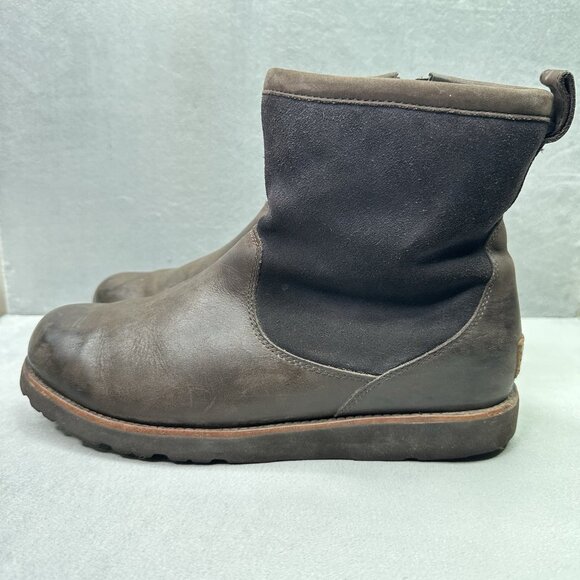 Men's Brown Leather Boots - Picture 3 of 10